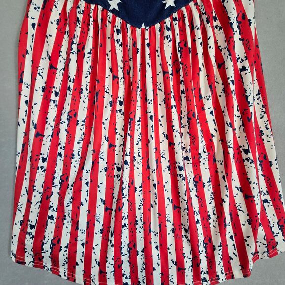Patriotic Sleeveless round Collar Stripes & Stars Women's Flowy Tank Top NWOT - Picture 4 of 10